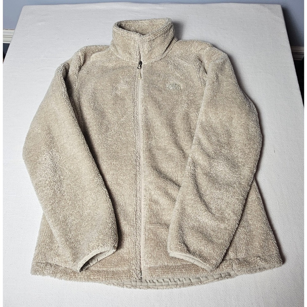 The North Face Osito Fleece Jacket Womens Large Beige Full Zip High Pile Soft